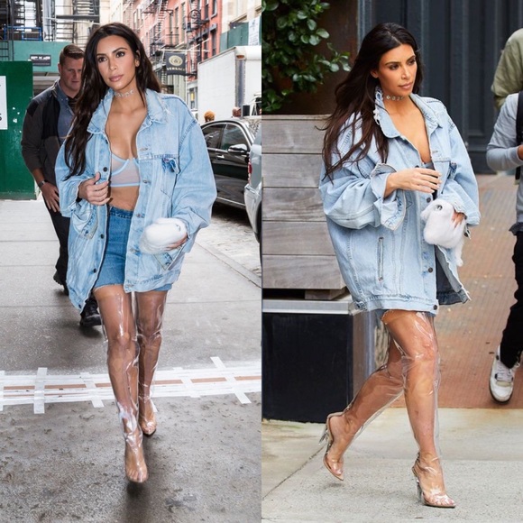 clear thigh high boots